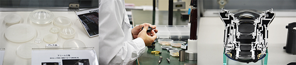 レンズ加工・作業風景・レンズ内部