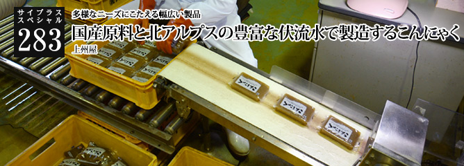 [サイプラススペシャル]283 国産原料と北アルプスの豊富な伏流水で製造するこんにゃく 多様なニーズにこたえる幅広い製品