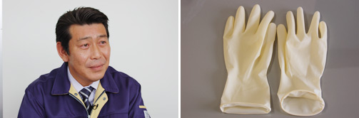 荻原社長,手袋